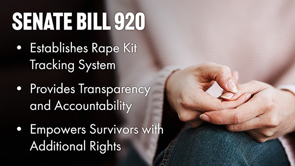 Langerholc Bill Creating Rape Kit Tracking System Set for Enactment into Law