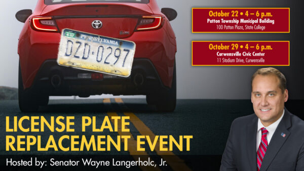 Langerholc to Host License Plate Replacement Events
