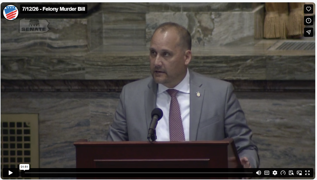 Sen. Langerholc floor remarks video